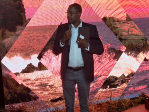 Homelux managing director Justin Machibaya speaking at the Oppein cocktail on Tuesday.