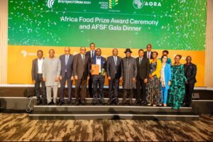 H.E Hailemariam Dessalegn (Former Prime Minister of Ethiopia), Dr. Eduardo Ngirente Prime Minister of Rwanda (representing H.E Paul Kagame), H.E Goodluck Jonathan (Former President of Nigeria),H.E Dr. Ibrahim Assane Mayaki (Former Prime Minister of Niger & African Union Special Envoy for Food Systems) H.E President Agnes Kalibata (President of AGRA) & Hon. Dr. Anxious Jongwe Masuka