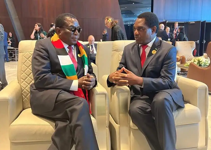Zambia President Halichema and Zimbabwe President ED Mnangagwa